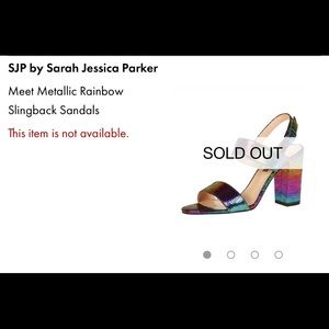 SJP Rainbow chunky heel sandal